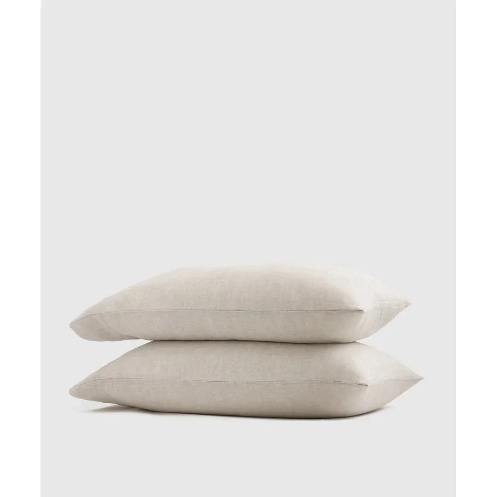NWOT Quince King Set 2 Linen Pillowcases Natural Chambray